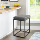Alpha Camp Square PU Leather Bar Stool with Sturdy Metal Frame