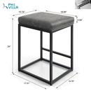 Alpha Camp Square PU Leather Bar Stool with Sturdy Metal Frame