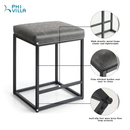 Alpha Camp Square PU Leather Bar Stool with Sturdy Metal Frame