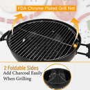 Outdoor 22" Kettle Enamel Charcoal Grill with Built-in Thermometer
