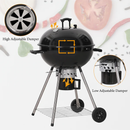 Outdoor 22" Kettle Enamel Charcoal Grill with Built-in Thermometer