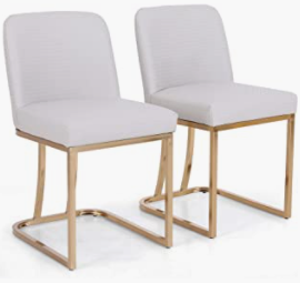 Alpha Camp Modern PU Leather Bar Stools with Golden Frame