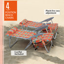 ALPHA CAMP 4-Position Backpack Folding Beach Chair with Cooler Bag