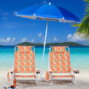 Alpha Camp 5-Position Beach Chairs Portable Arm Chairs with Towel Bar