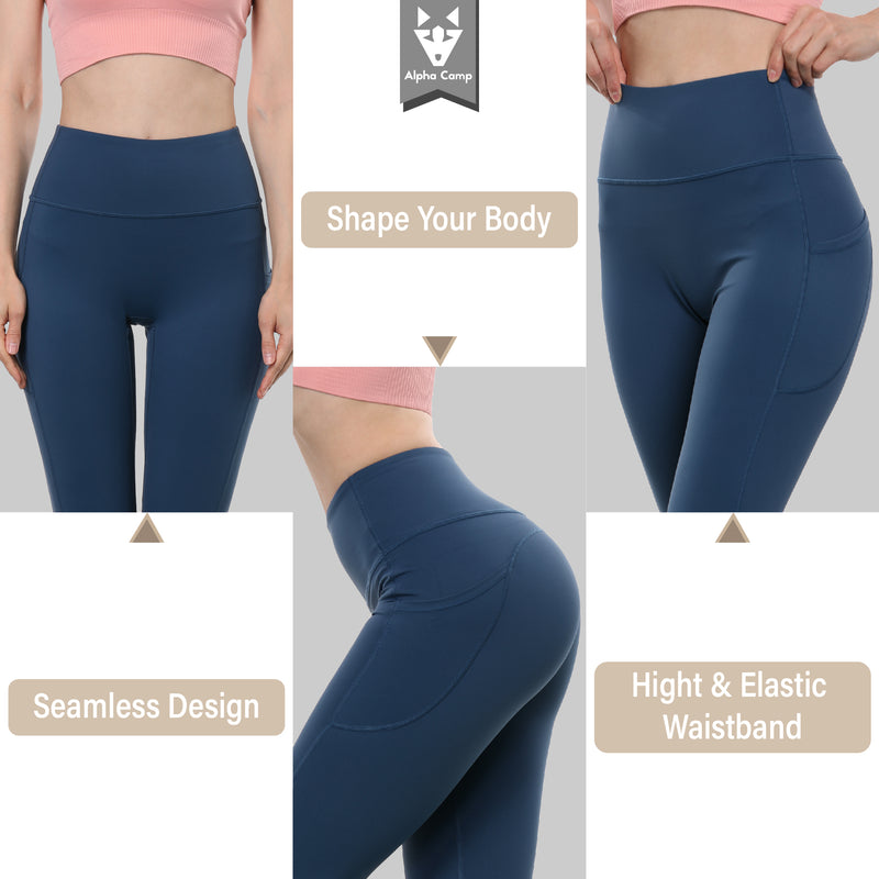 Women Yoga Pants With Pockets Seamless Shorts Leggings High Waist