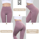 ALPHA CAMP High Waist Yoga Pants with Pockets, Tummy Control Exercise Shorts Workout Running Yoga Leggings for Women