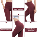 ALPHA CAMP High Waist Yoga Pants with Pockets, Tummy Control Exercise Shorts Workout Running Yoga Leggings for Women