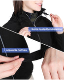 Alpha Camp Women’s Softshell Jacket Outdoor Running Coat with Removable Hood