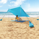 ALPHA CAMP 7.6ft x 7.2ft UPF 50+ Beach Shade Tent with Sandbag Anchors