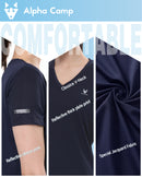 ALPHA CAMP Women's polo shirt, V-NECK Quick Dry Athletic Running Gym Workout Short Sleeve Tee Shirts for women