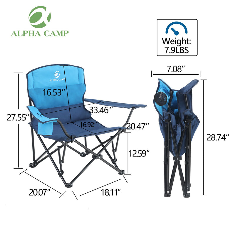 ALPHA CAMP Oversized Portable Camping Chair