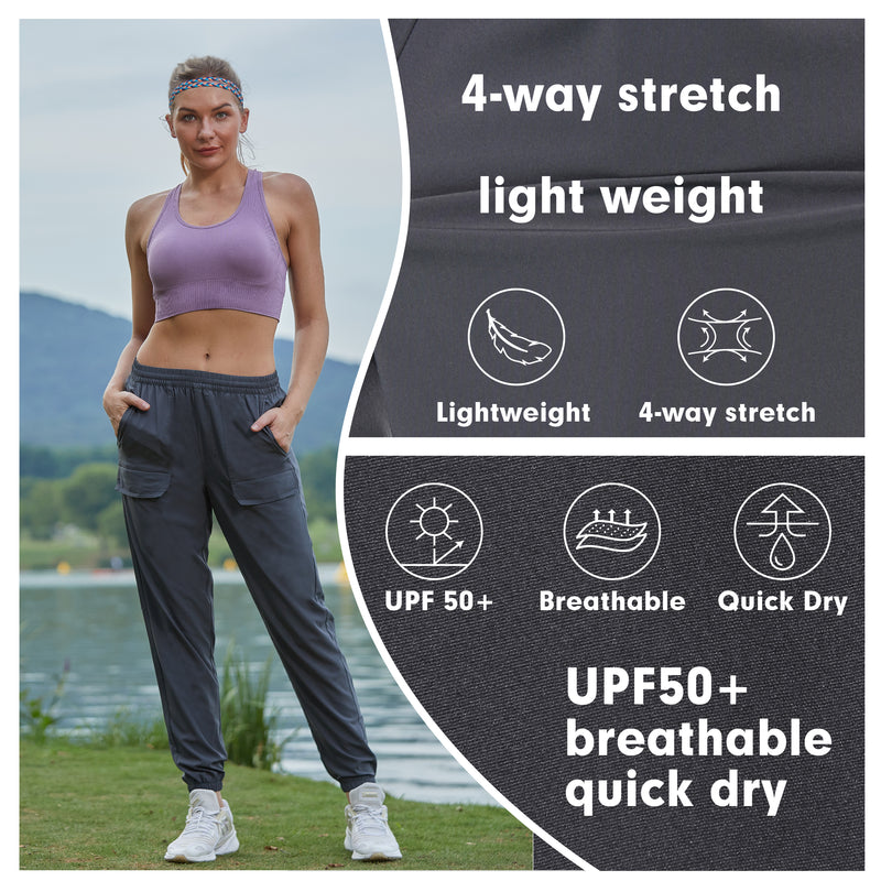 Alpha Camp Women's Lightweight Joggers Pants Quick Dry Athletic Lounge Casual Outdoor Pants