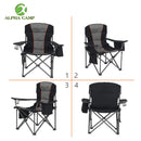 ALPHA CAMP Oversized Heavy Duty Camping Picnic Chairs Padded Arm Chair