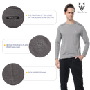 ALPHA CAMP Men’s Heat-pressed round neck long-sleeved jacquard T-Shirt Workout Athletic Running Gym Shirts for Men