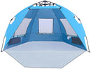 Alpha Camp 3-4 Person Portable Instant Beach Tent UV Protection with 3 Ventilating Windows