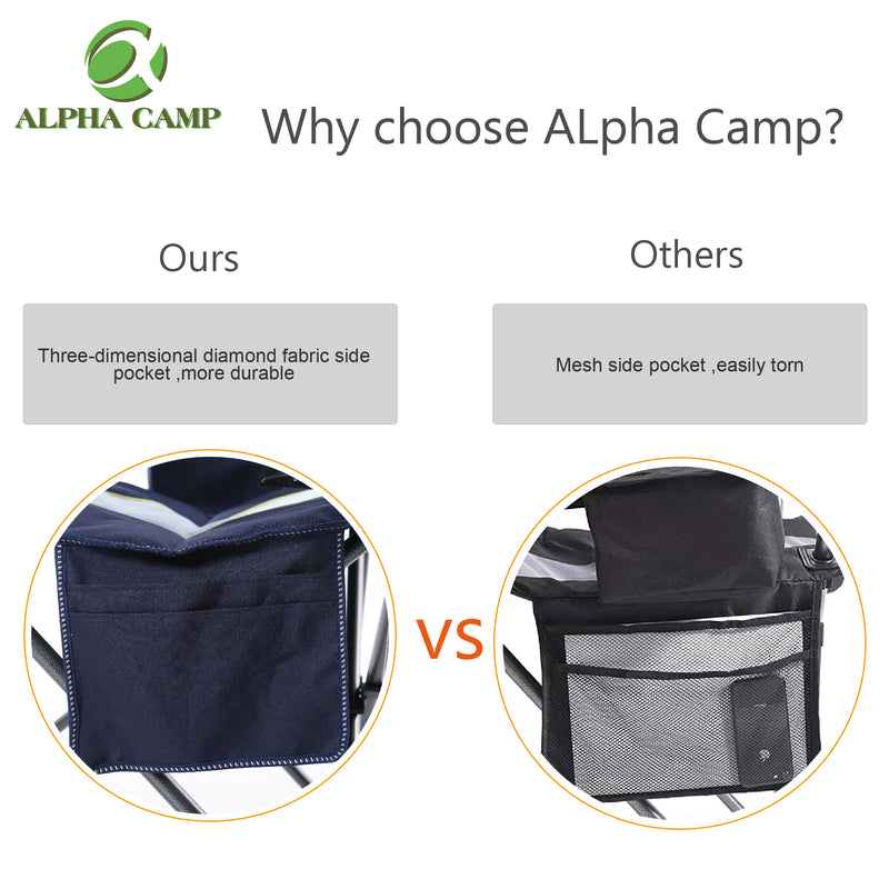 ALPHA CAMP Folding Camping Chair Portable Padded Oversized Chairs