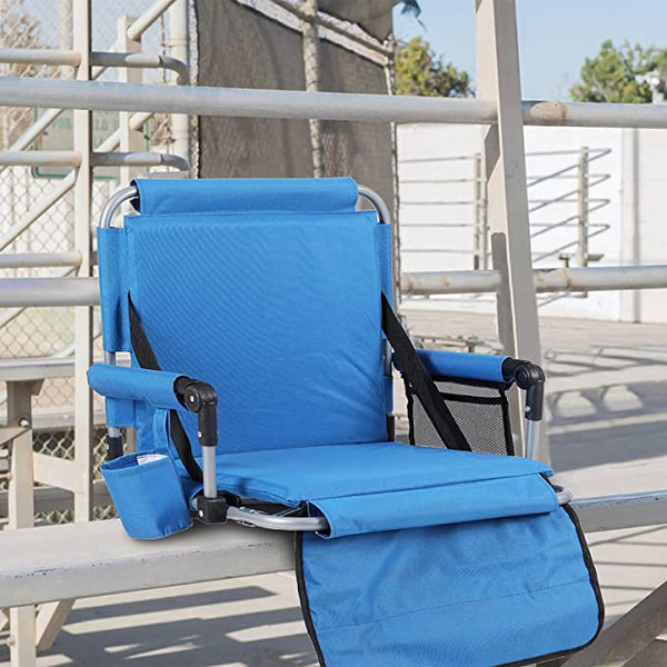 Stadium Seating for Bleachers, Bleacher Seats with Backrest Padded Cushion  and Armrest for Adults and Child Portable Folding Extra Wide Football