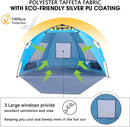 Alpha Camp 3-4 Person Portable Instant Beach Tent UV Protection with 3 Ventilating Windows
