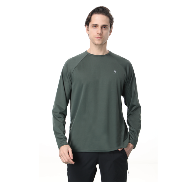 ALPHA CAMP Men’s Quick Dry Crew Neck Long Sleeve T Shirts Workout Athletic Running Gym Shirts for Men