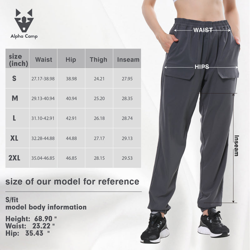 Alpha Camp Women's Lightweight Joggers Pants Quick Dry Athletic Lounge Casual Outdoor Pants