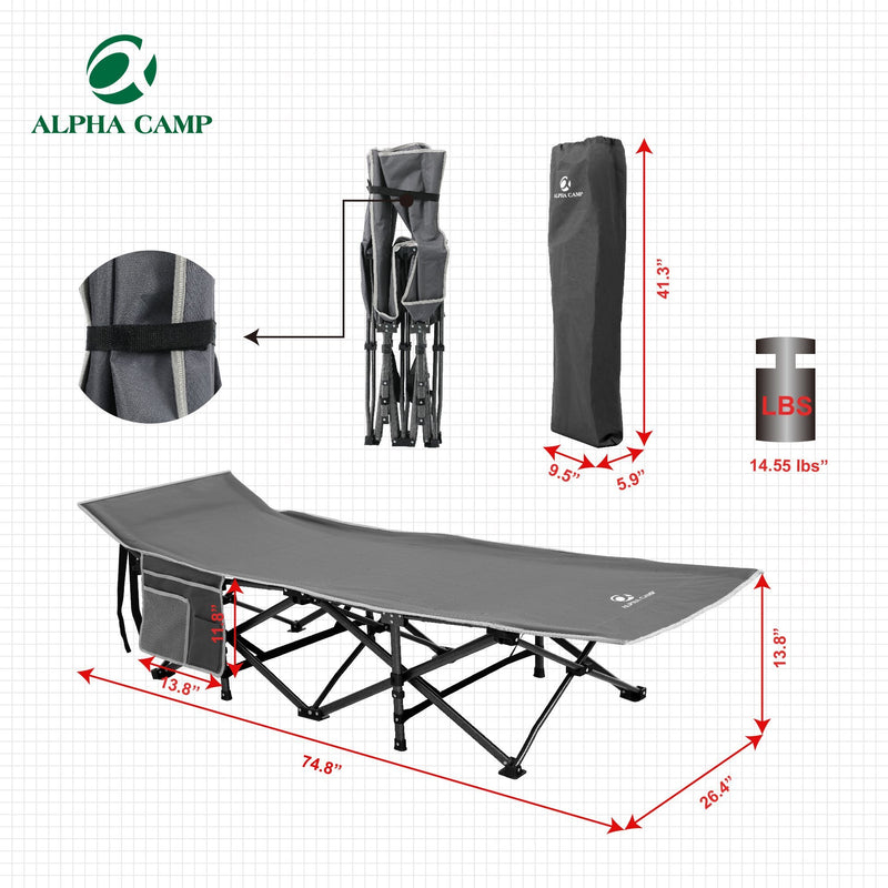 ALPHA CAMP Camping Cot with Carry Bag Sleeping Cot