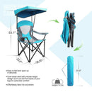 Alpha Camp Enamel Blue Folding Mesh Canopy Camping Chair