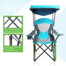 Alpha Camp Enamel Blue Folding Mesh Canopy Camping Chair