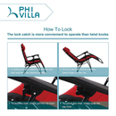 Alpha Camp Padded Zero Gravity Lounge Chair with Cup Holder