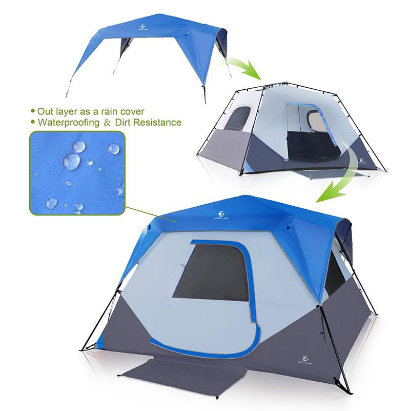 ALPHA CAMP Blue 6 Person Instant Cabin Camping Tent