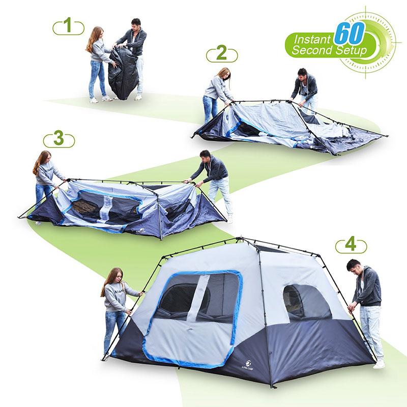 ALPHA CAMP Blue 6 Person Instant Cabin Camping Tent