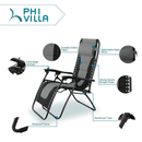 Alpha Camp Padded Zero Gravity Lounge Chair with Cup Holder