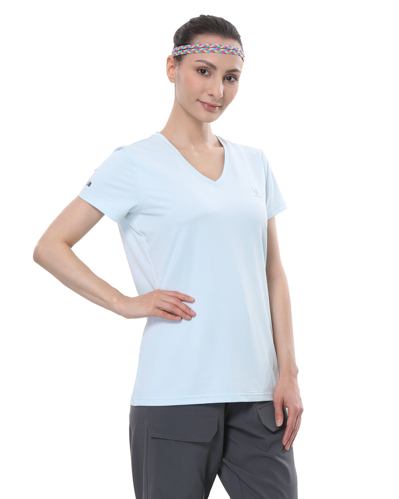 ALPHA CAMP Women's polo shirt, V-NECK Quick Dry Athletic Running Gym Workout Short Sleeve Tee Shirts for women