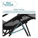 Alpha Camp Padded Zero Gravity Lounge Chair with Cup Holder