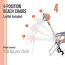 ALPHA CAMP 4-Position Backpack Folding Beach Chair with Cooler Bag