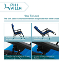 Alpha Camp Padded Zero Gravity Lounge Chair with Cup Holder