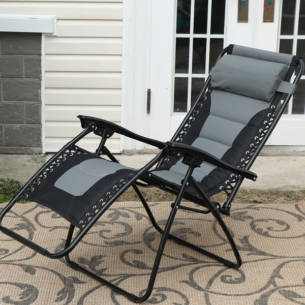 Alpha Camp Padded Zero Gravity Lounge Chair with Cup Holder