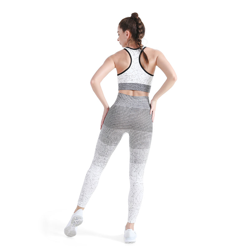 Alpha Camp Striped & Tie Dye Sports Pants High Waist Tummy Control Workout Yoga Leggings