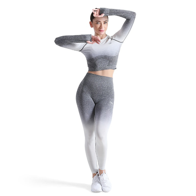 ALPHA CAMP Ombre Seamless High Waist Sports Leggings Stretchy Fitness Gym Yoga Pants