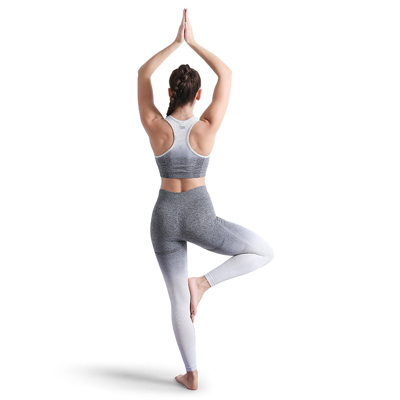 Ombre Seamless Yoga Set Sports Suit Bar Sports Outfit Women