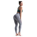 ALPHA CAMP Jacquard Wideband Waist Sports Pants Tummy Control Workout Running Yoga Leggings