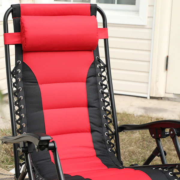 Alpha Camp Padded Zero Gravity Lounge Chair with Cup Holder