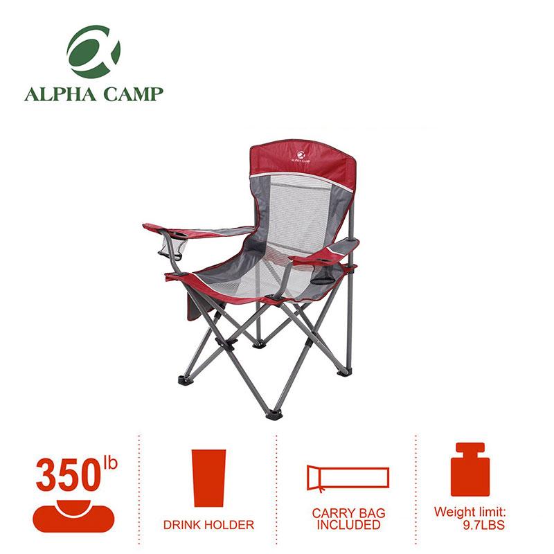 ALPHA CAMP Portable Camping Quad Folding Chair Heavy Duty Support 300 LBS  Oversized Steel Frame Collapsible Chair - On Sale - Bed Bath & Beyond -  32432583