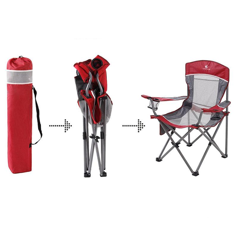 Alpha Camp Red Grey Oversized Mesh Camping Chair
