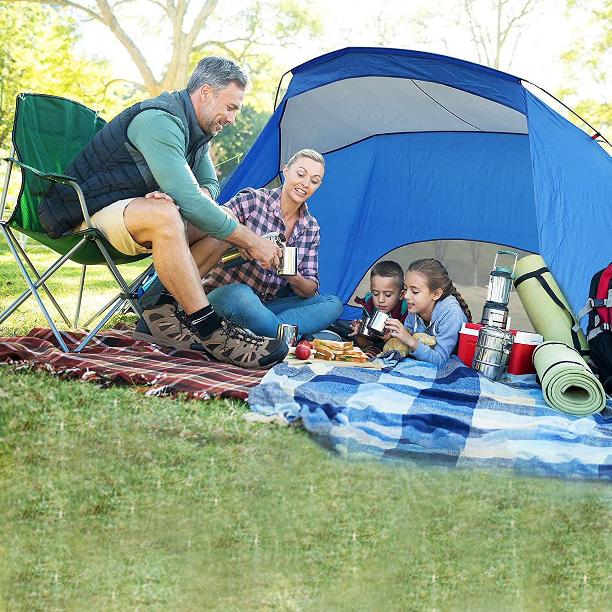 camping tent shade ALPHA CAMP 3-4 Person Portable Sun Shade Tent Sports / Beach Shelter