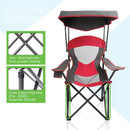 Alpha Camp Red Folding Mesh Canopy Camping Chair