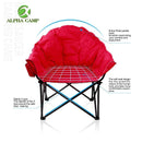 Alpha Camp Red Folding Oversized Padded Moon Chair