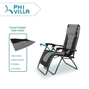 Alpha Camp Padded Zero Gravity Lounge Chair with Cup Holder