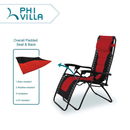 Alpha Camp Padded Zero Gravity Lounge Chair with Cup Holder