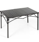 Alpha Camp Folding Camping Table Lightweight Portable Roll-top Camping Square Aluminum Picnic Table