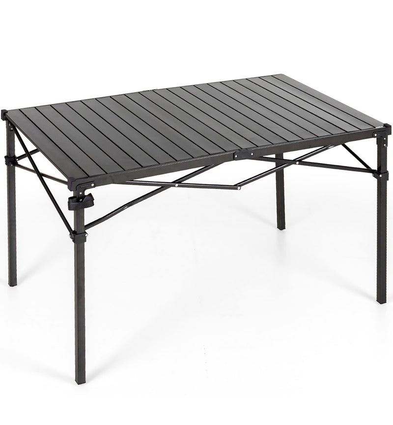 Alpha Camp Folding Camping Table Lightweight Portable Roll-top Camping Square Aluminum Picnic Table